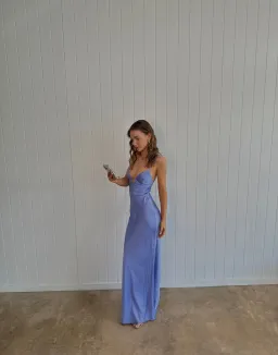Meshki Purple Satin Maxi Size XSmall for rent on The Volte - image 1