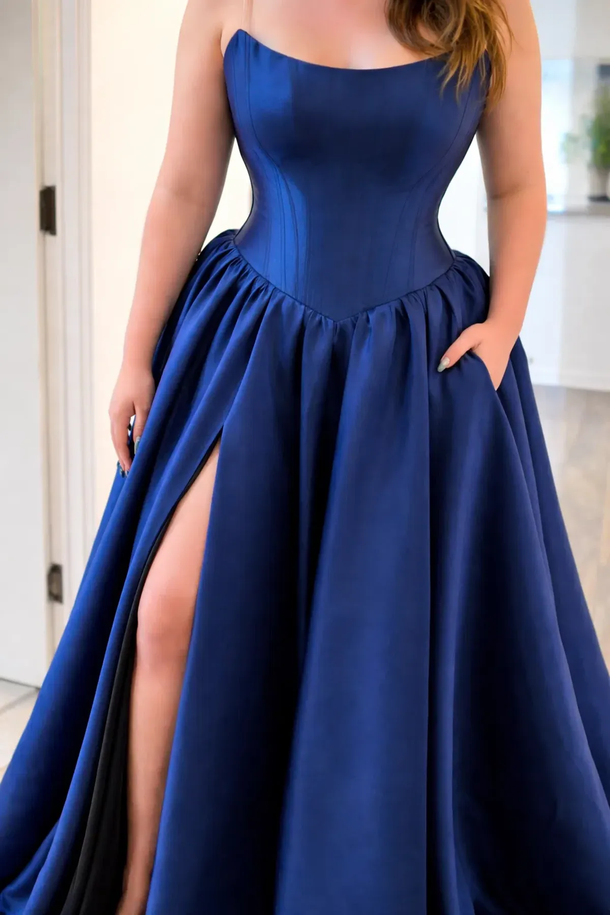 Francesca – Mikado Navy Formal Dress - Size 12 - Image 6