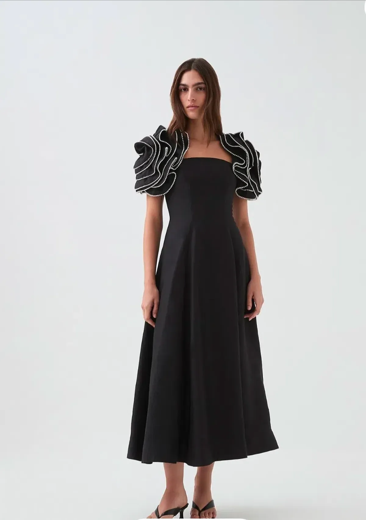 Aje Twyla midi dress, black, size 12 - Image 1