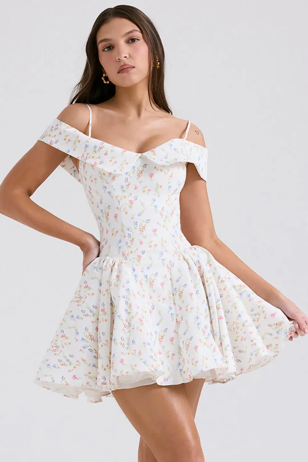 ELIDA PRINT CORSET MINI DRESS for rent on The Volte - main image