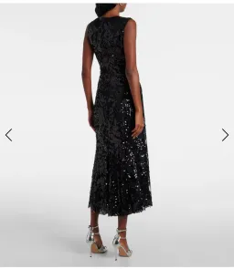 VICTORIA BECKHAM Sequined gathered midi dress for rent on The Volte - image 2