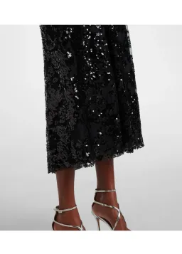 VICTORIA BECKHAM Sequined gathered midi dress for rent on The Volte - image 4