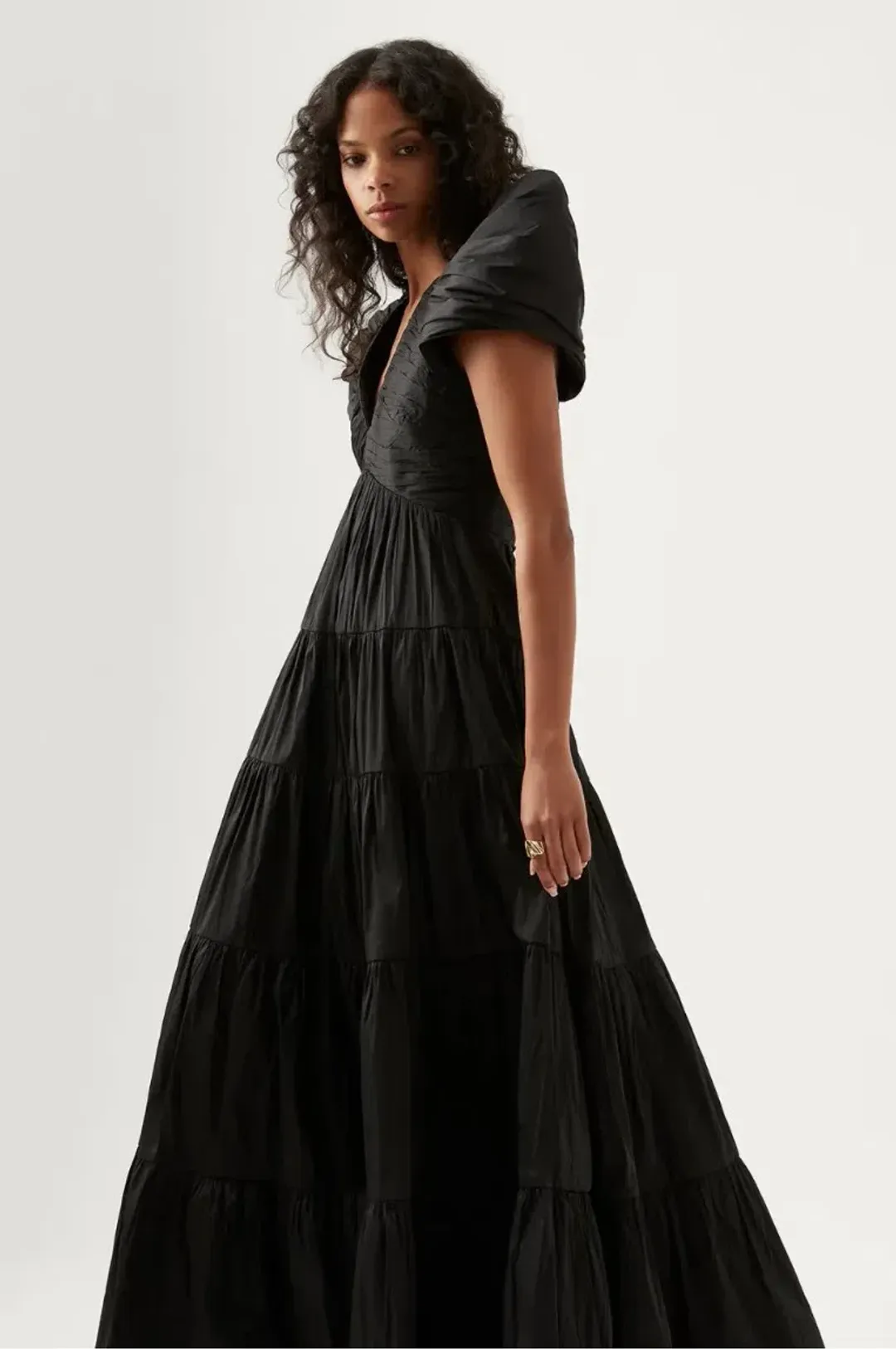Aje Statuesque Tiered Gown Black Size AU 6 for rent on The Volte - main image
