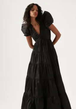 Aje Statuesque Tiered Gown Black Size AU 6 for rent on The Volte - image 1