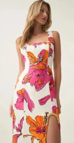 Aje Flourish Hibiscus Midi Dress size 6 for rent on The Volte - image 2