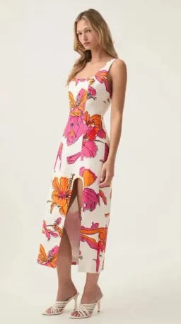 Aje Flourish Hibiscus Midi Dress size 6 for rent on The Volte - image 4