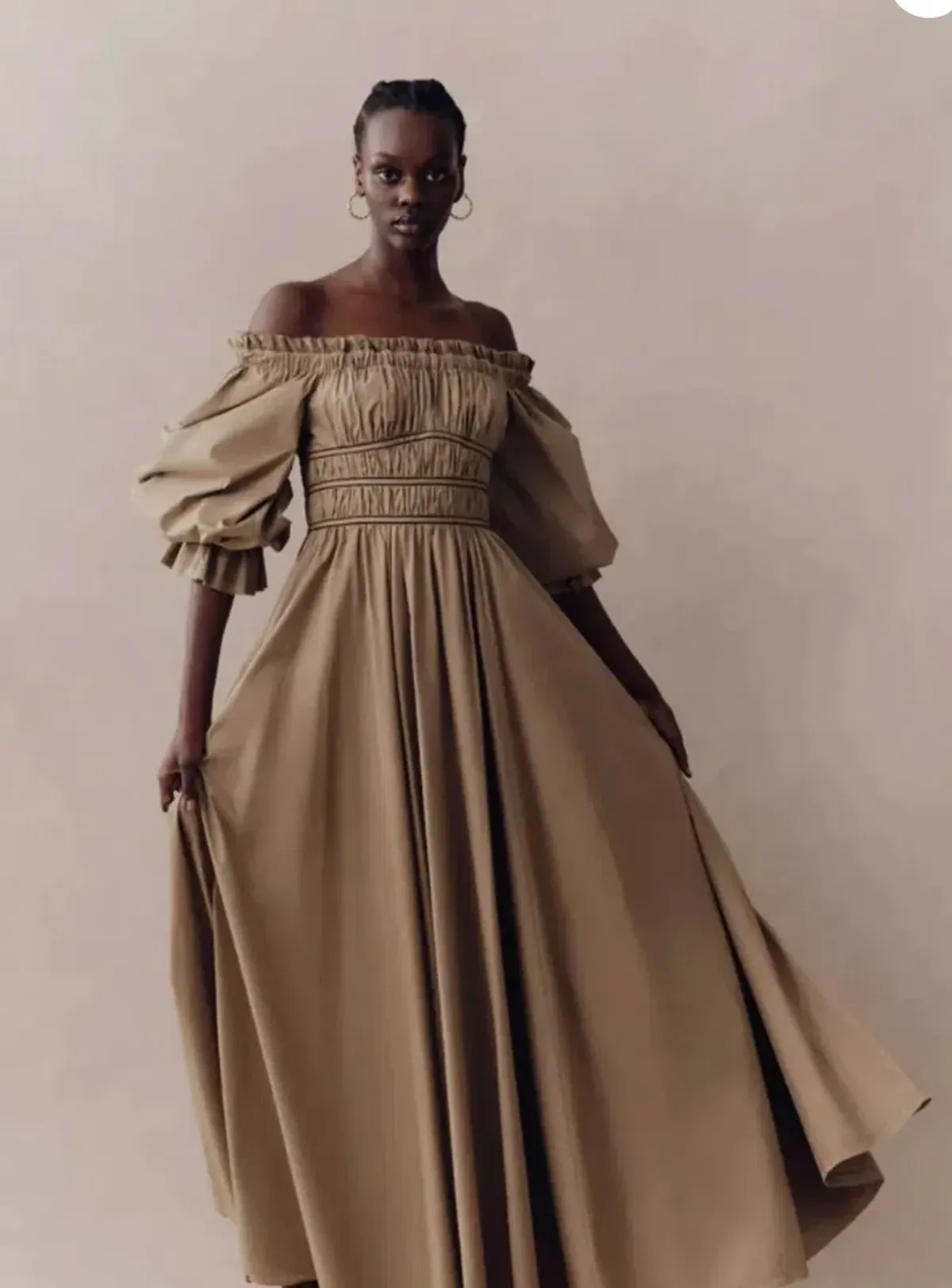 Aje Wattle Off Shoulder Midi Dress Taupe size 12 - Image 5
