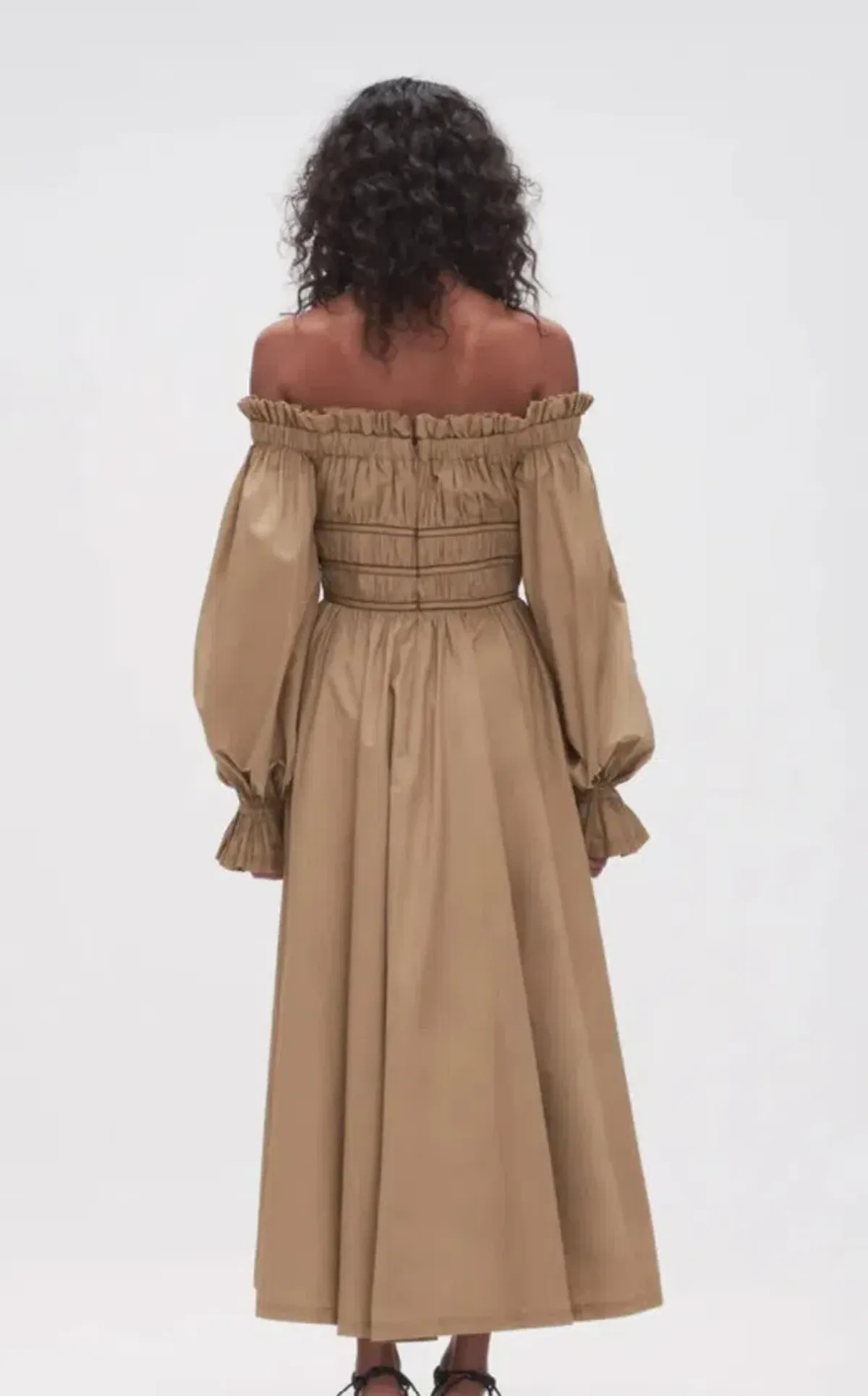 Aje Wattle Off Shoulder Midi Dress Taupe size 12 - Image 2