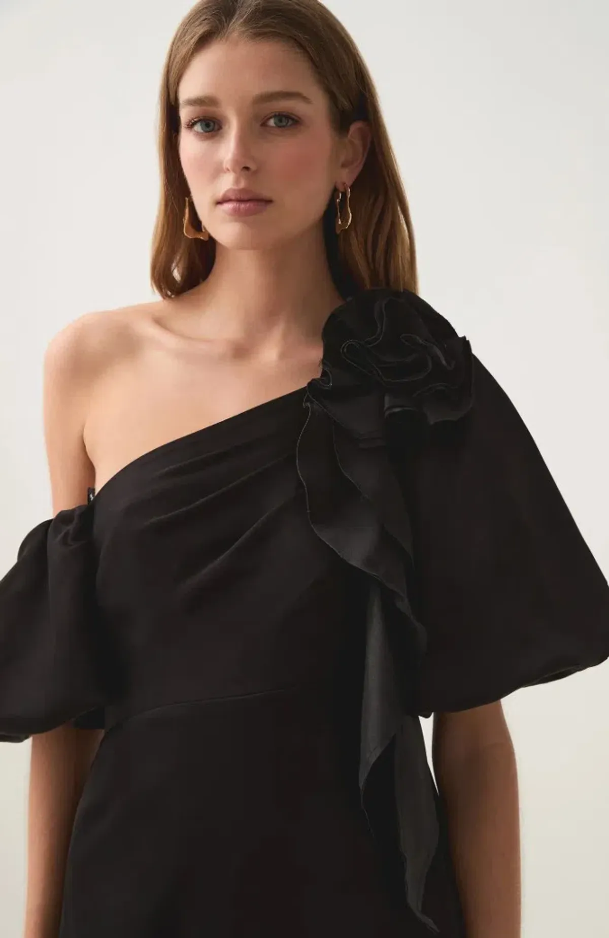 Aje Magnetic Draped Midi Dress Black size 8 - Image 3