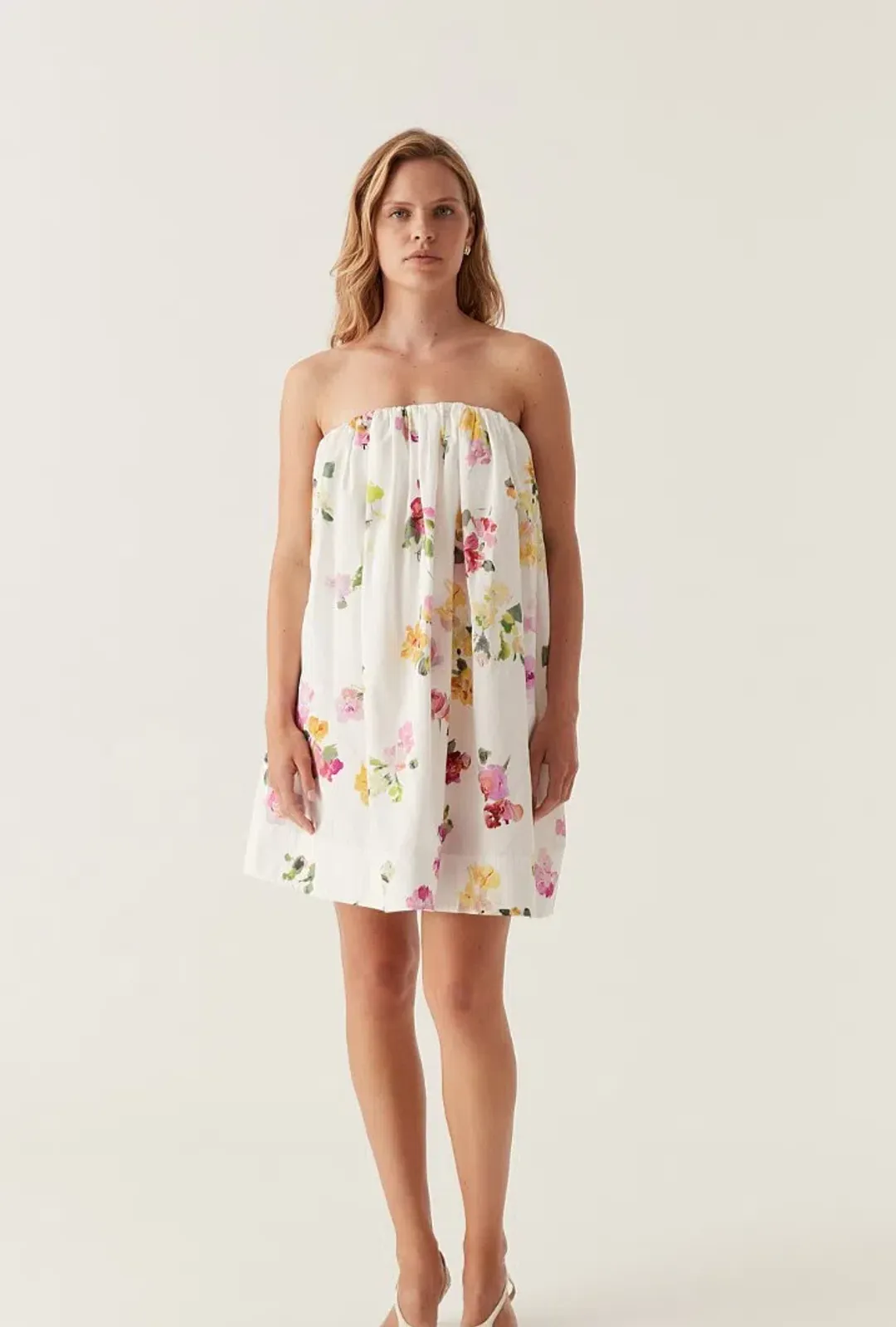Aje Ayla Strapless Mini Dress White/Floral size 8 for rent on The Volte - main image
