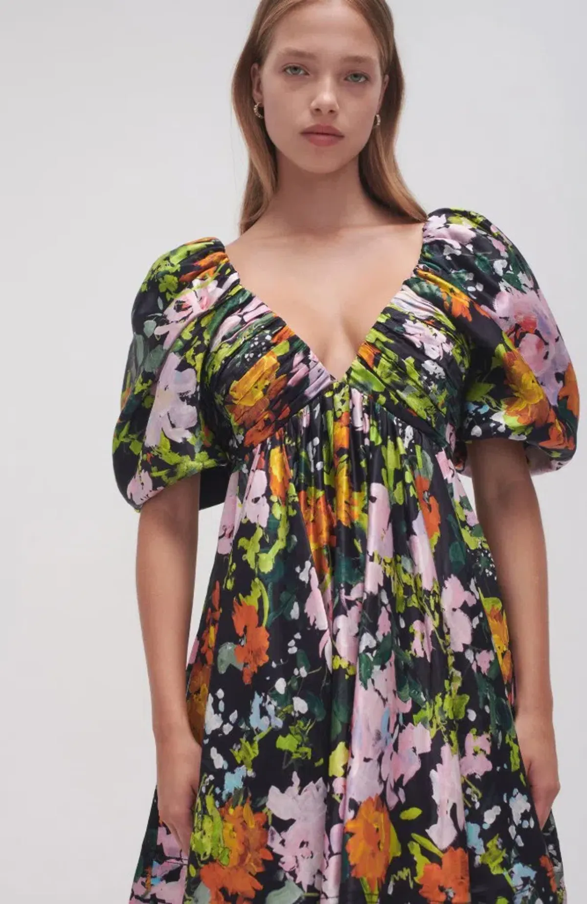 Aje Gabrielle Plunge Mini Dress Midnight Floral size 8 - Image 2