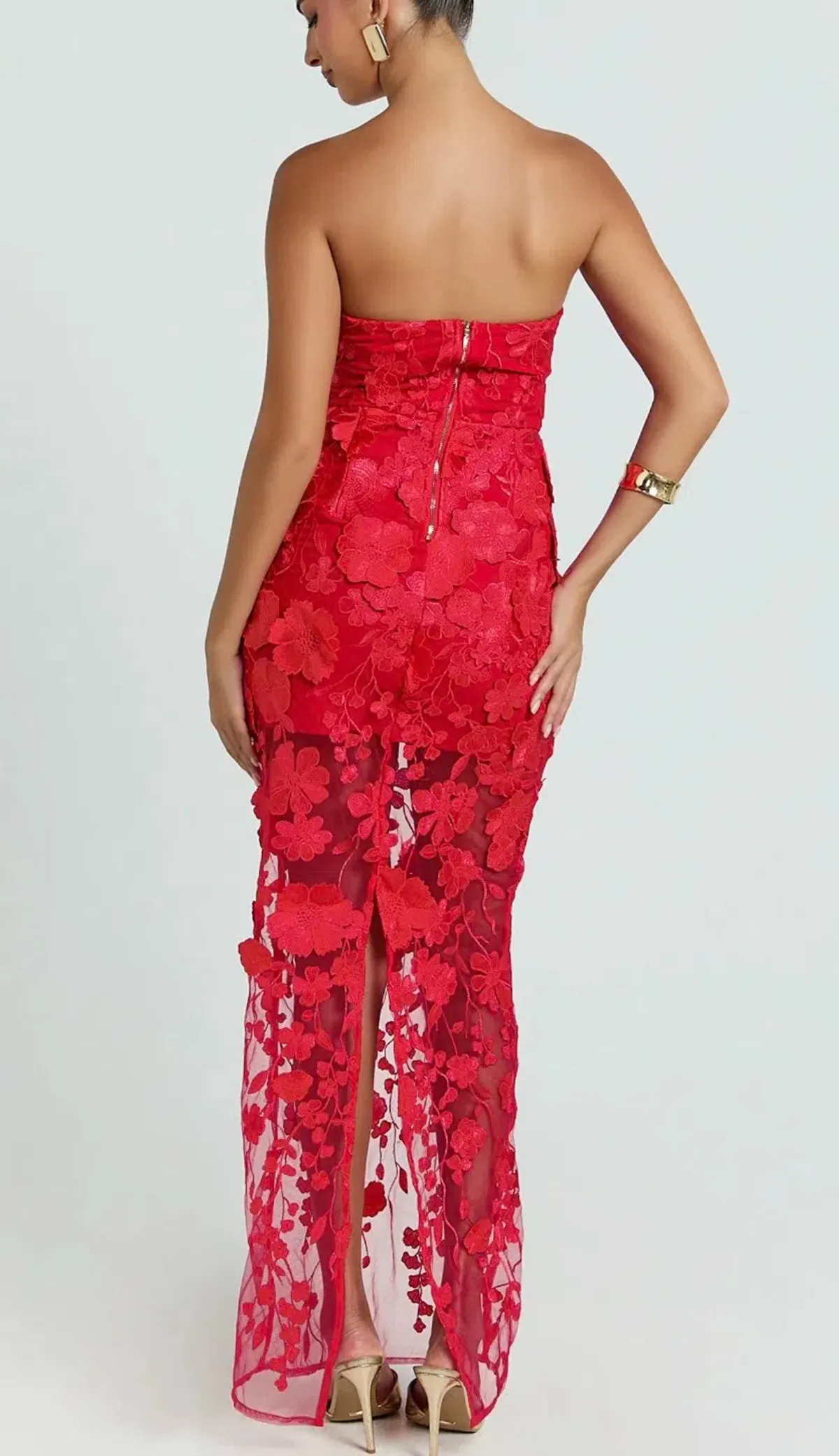 Sienna red strapless maxi dress size 10 - Image 2