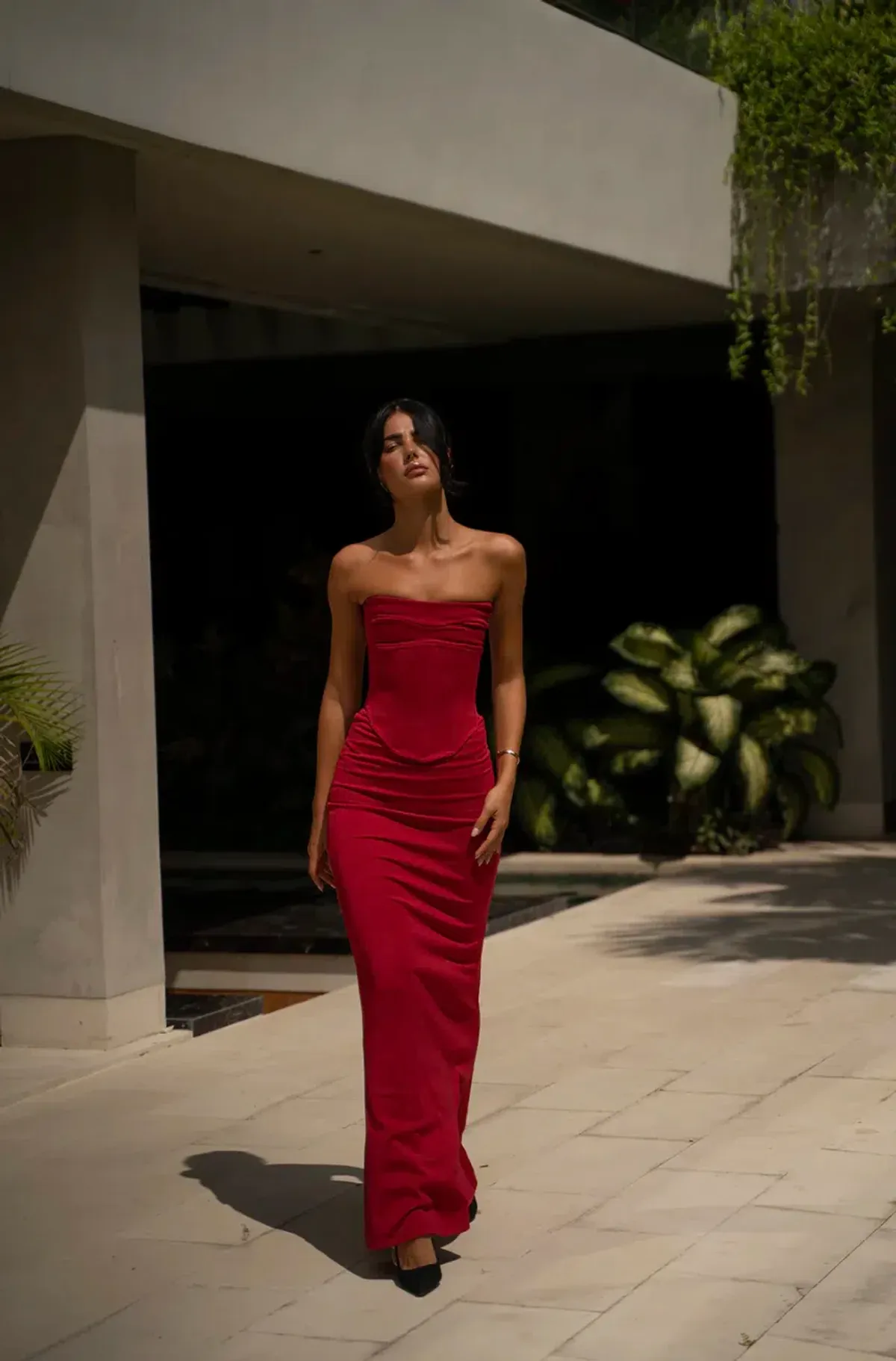 Hntr the label, HNTR The Label Louie Gown Set in Wine Size AU 8 - Image 1