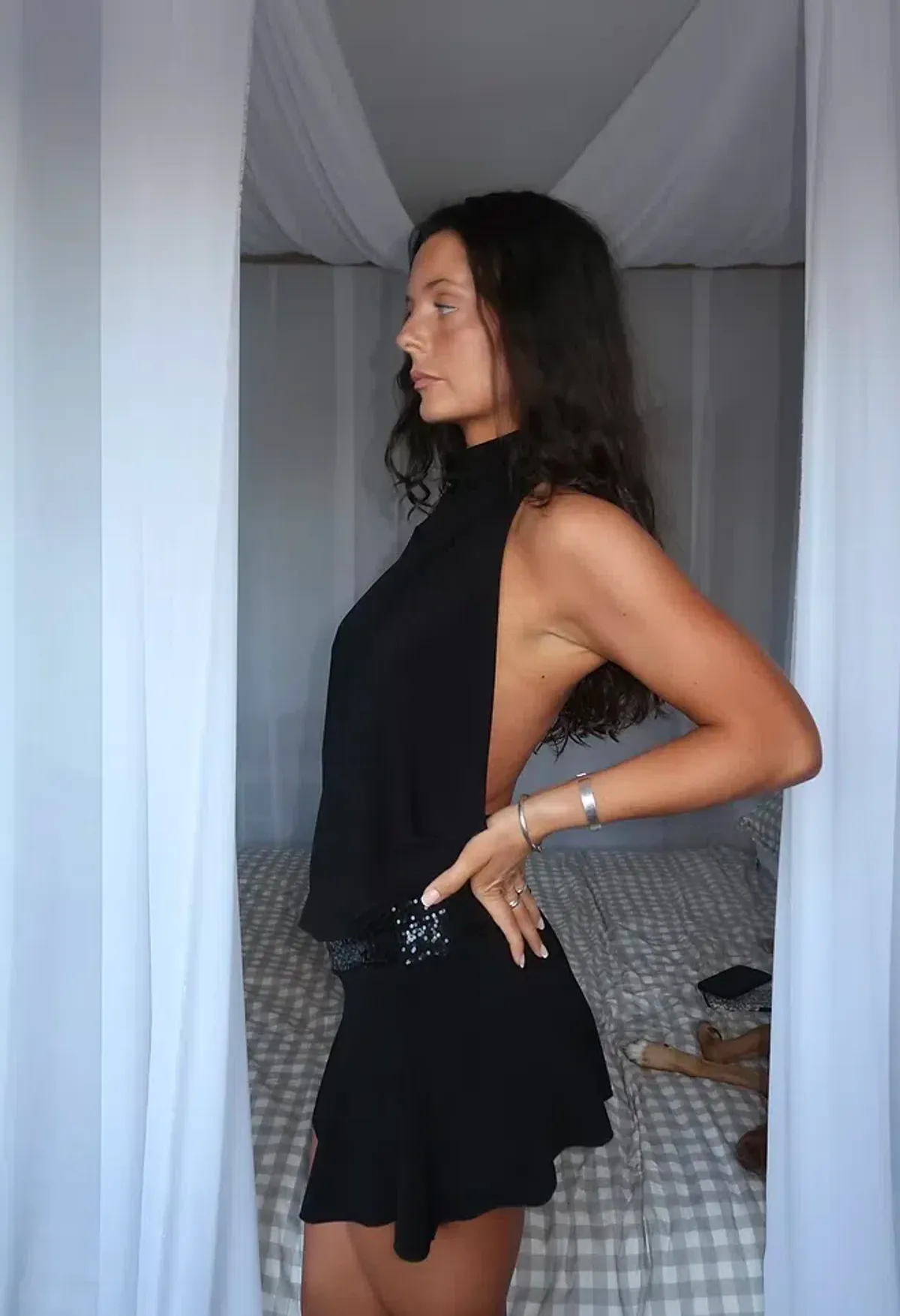 Sylavie Swimwear, Kassandra dress, mini, Black, Size Small - Image 1