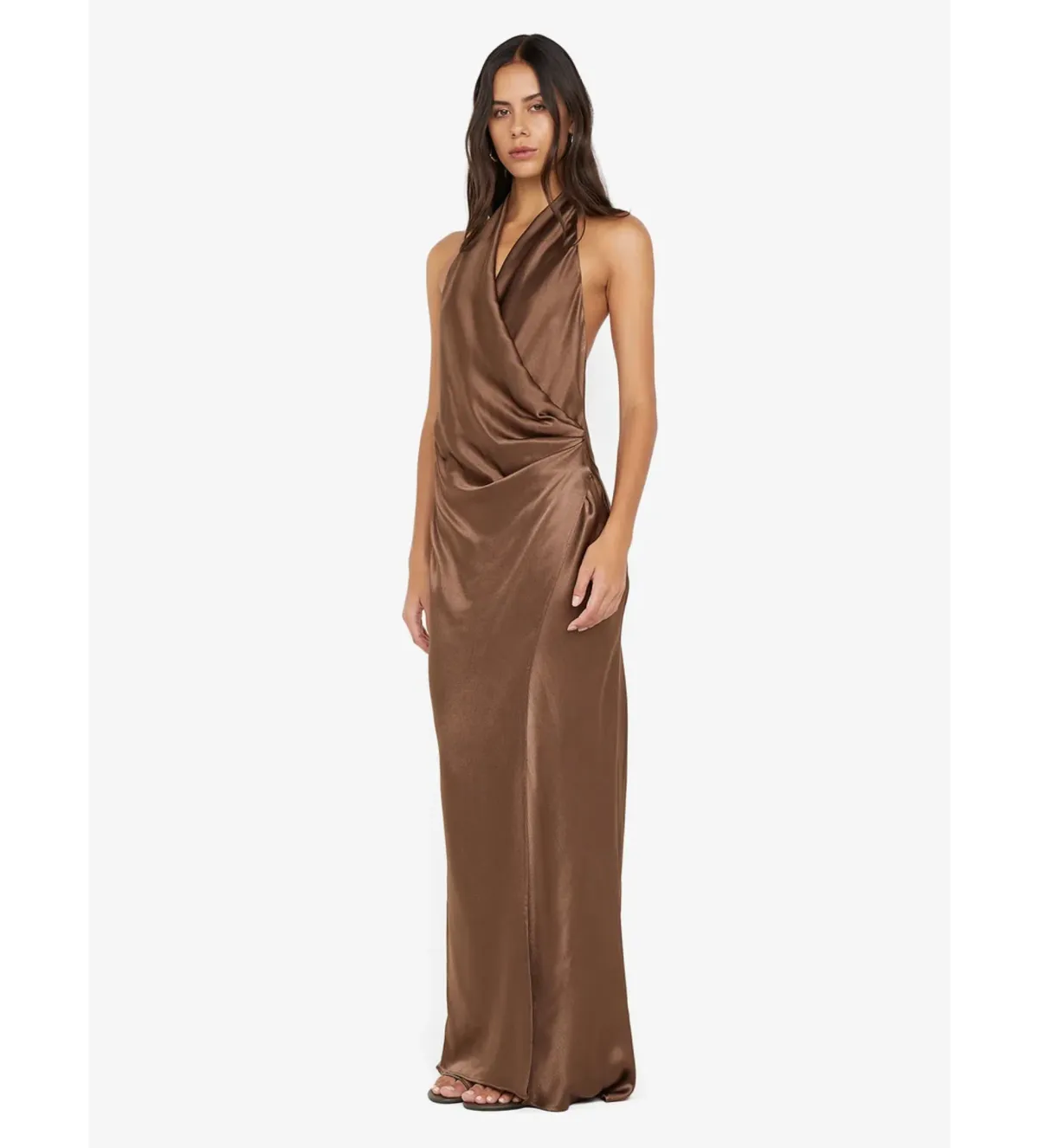 Bec & Bridge Elisia Wrap Maxi Dress in Milk Chocolate Size AU10 - Image 2