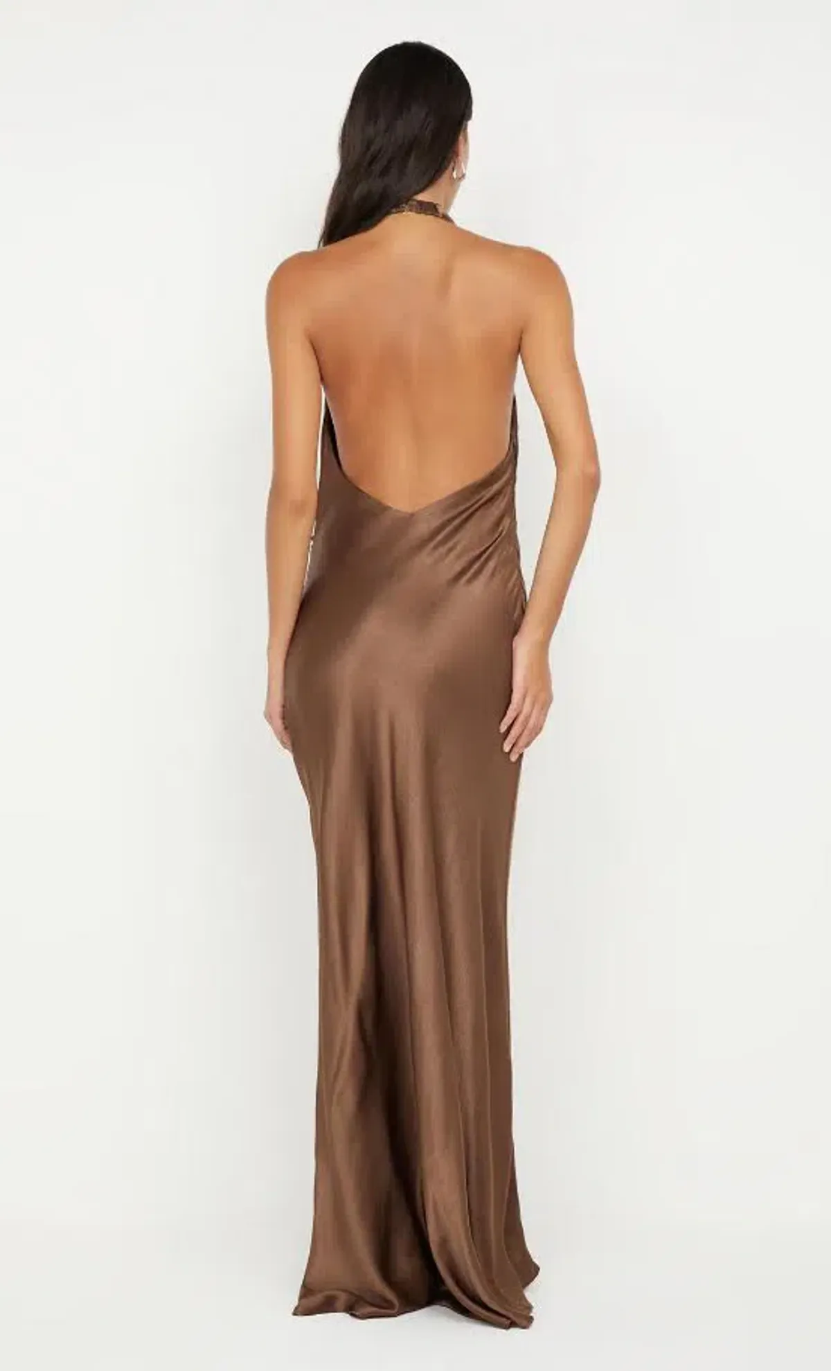 🤎 Bec and Bridge Elisia Wrap Maxi Dress in Milk Chocolate Brown - Size 10 AU Satin formal gown🤎 - Image 2