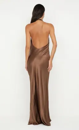 🤎 Bec and Bridge Elisia Wrap Maxi Dress in Milk Chocolate Brown - Size 10 AU Satin formal gown🤎 for rent on The Volte - image 2