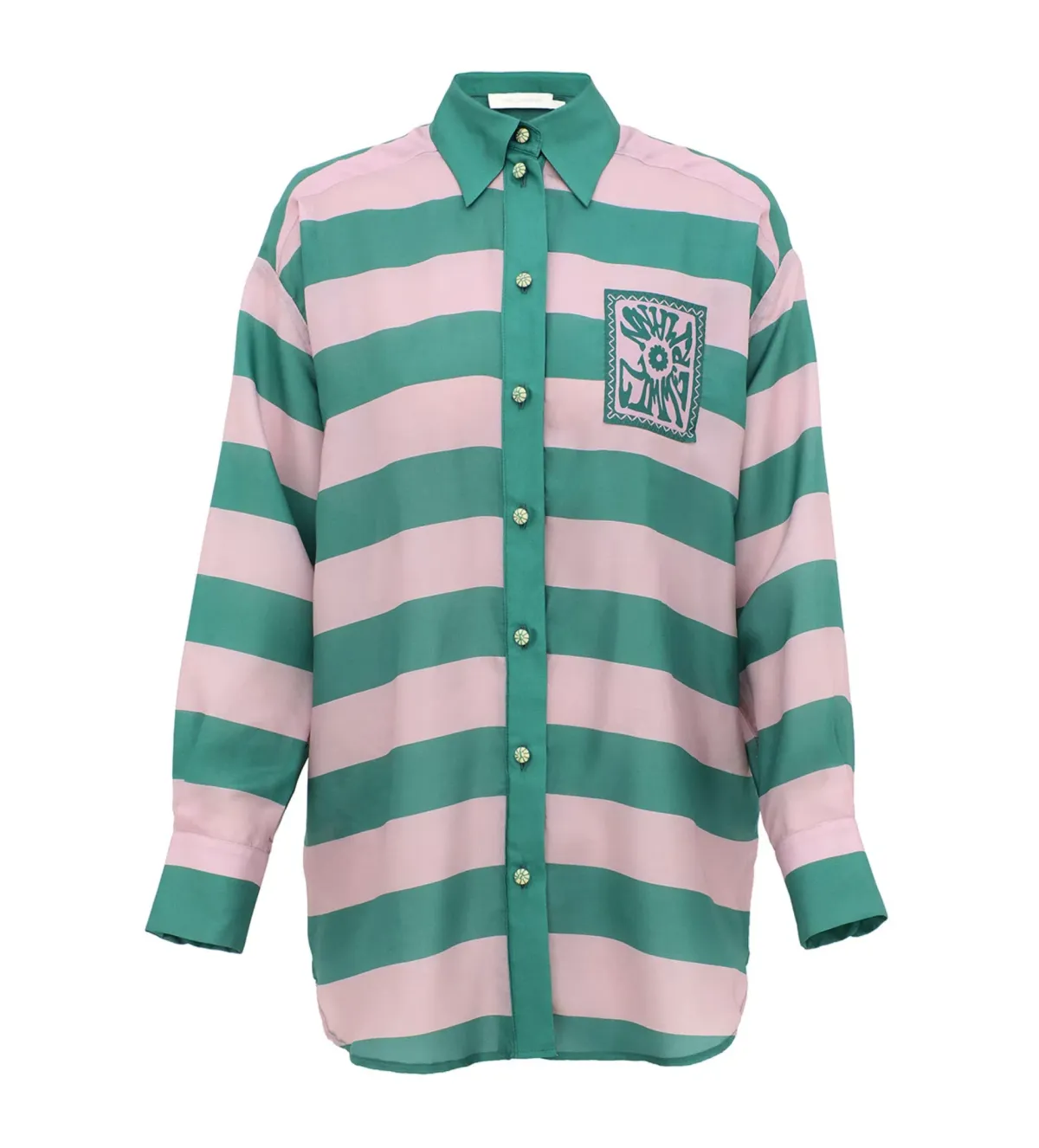 Zimmermann Indra Stripe Relaxed Shirt (Size OP) and Shorts (Size 0) Set in Lilac Teal Stripe Size AU6/8 for rent on The Volte - main image