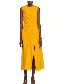 Sandro Ruched stretch-cotton midi dress size 8 for rent on The Volte - image 4