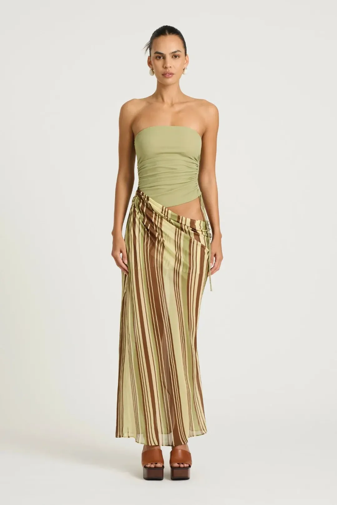 Roscoe Maxi Dress in Earth Stripe | Size 8 for rent on The Volte - main image