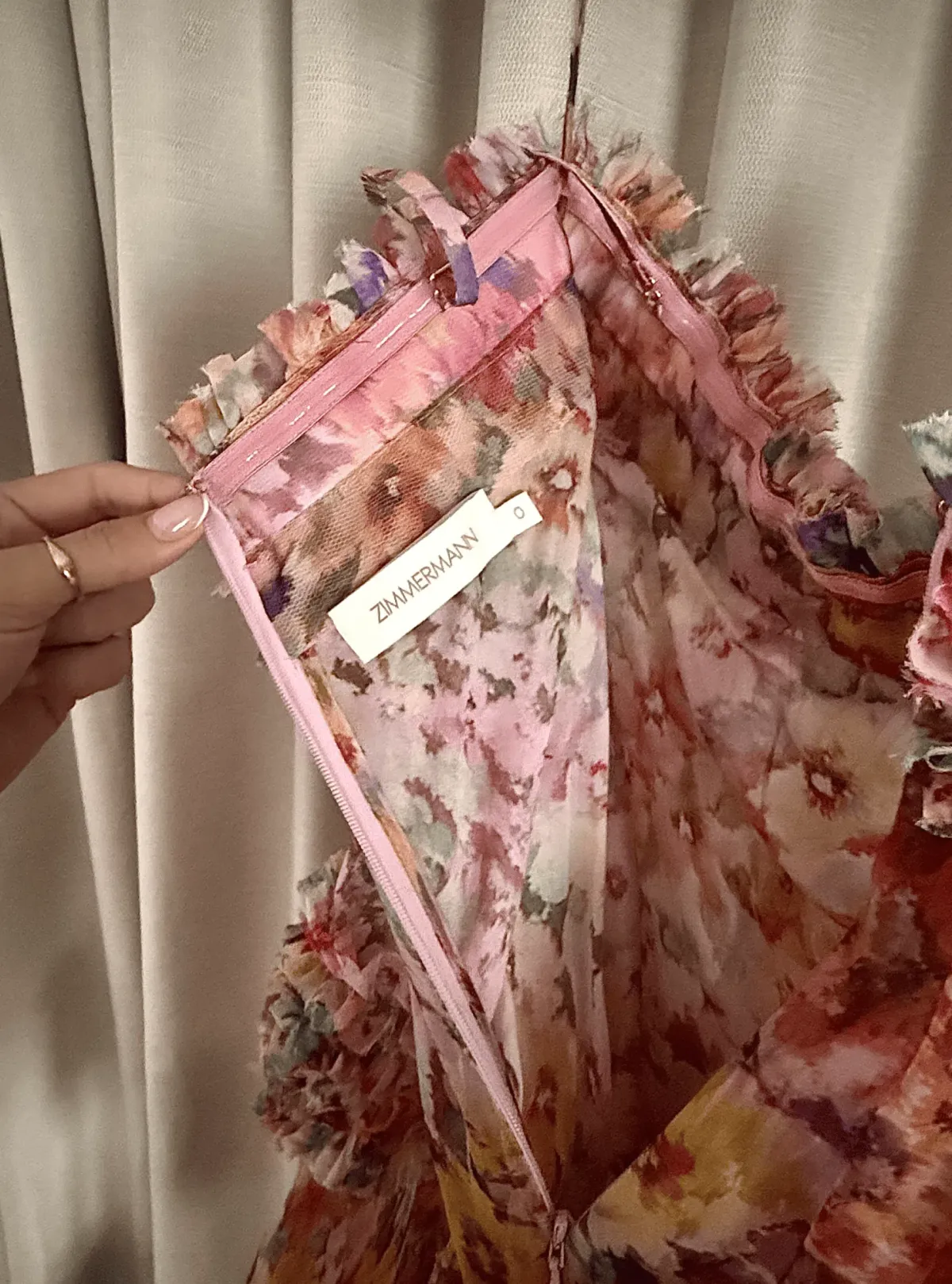 Zimmermann Luna Ruffle Bandeau Gown Multi Floral Size 0 / AU 8 - Image 6