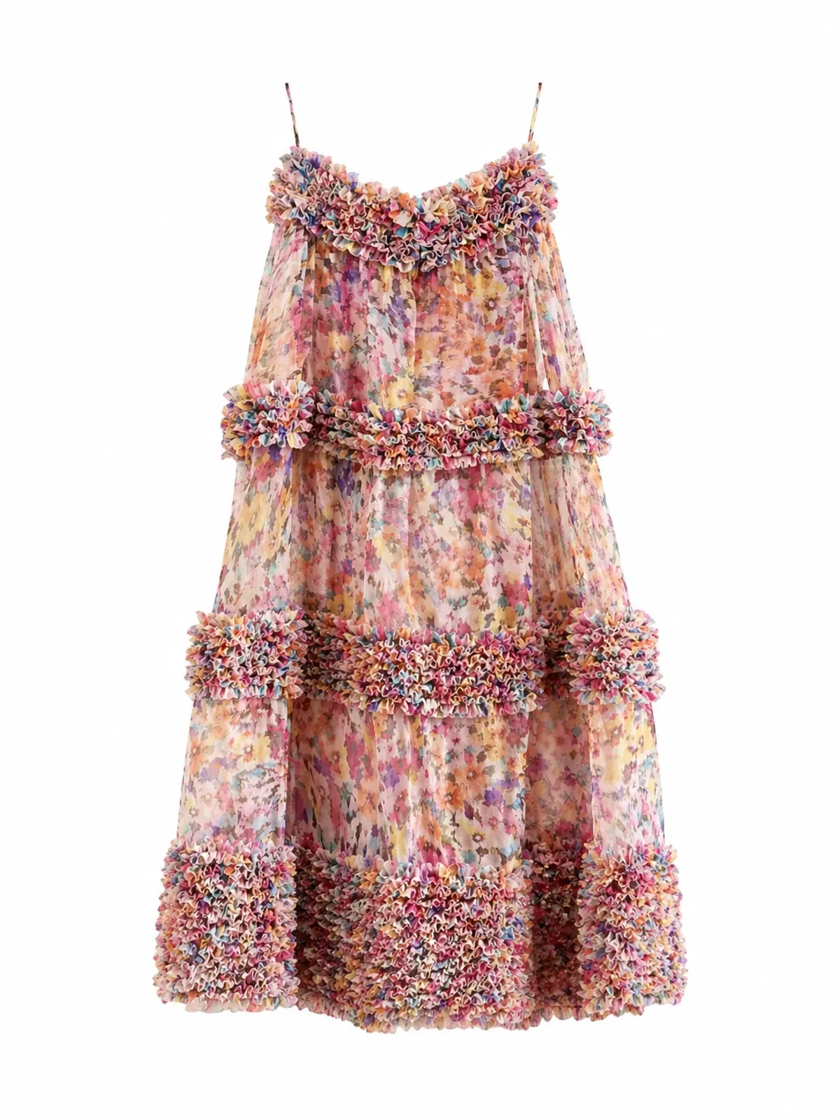 Zimmermann Luna Ruffle Bandeau Gown Multi Floral Size 0 / AU 8 - Image 2
