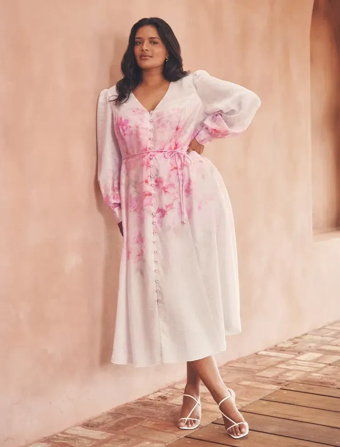 Forever New Kahlani Curve Long Sleeve Midi Dress for rent on The Volte - main image