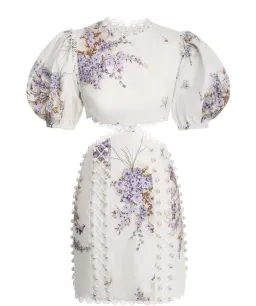 ZIMMERMANN JUDE CUT OUT MINI DRESS FLORAL SIZE 2 / AU 12 for rent on The Volte - image 3