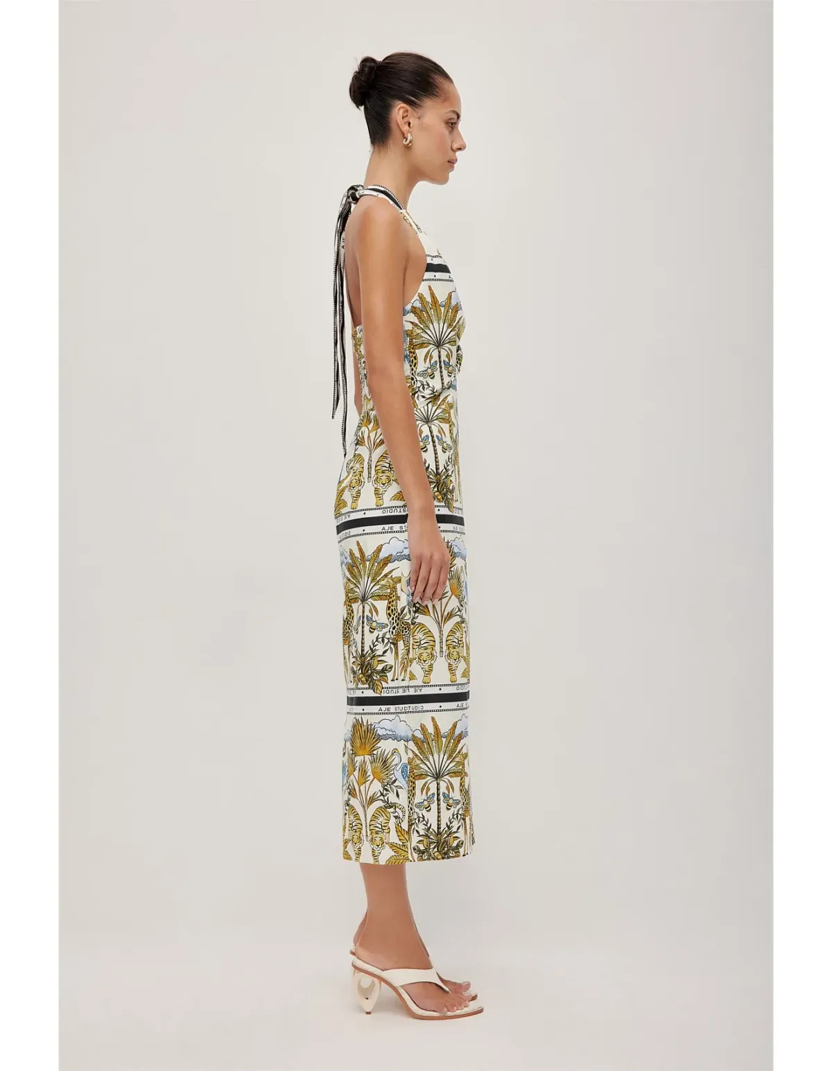 Aje Studio Rio Halter Maxi Dress Print Size 8 - Image 2