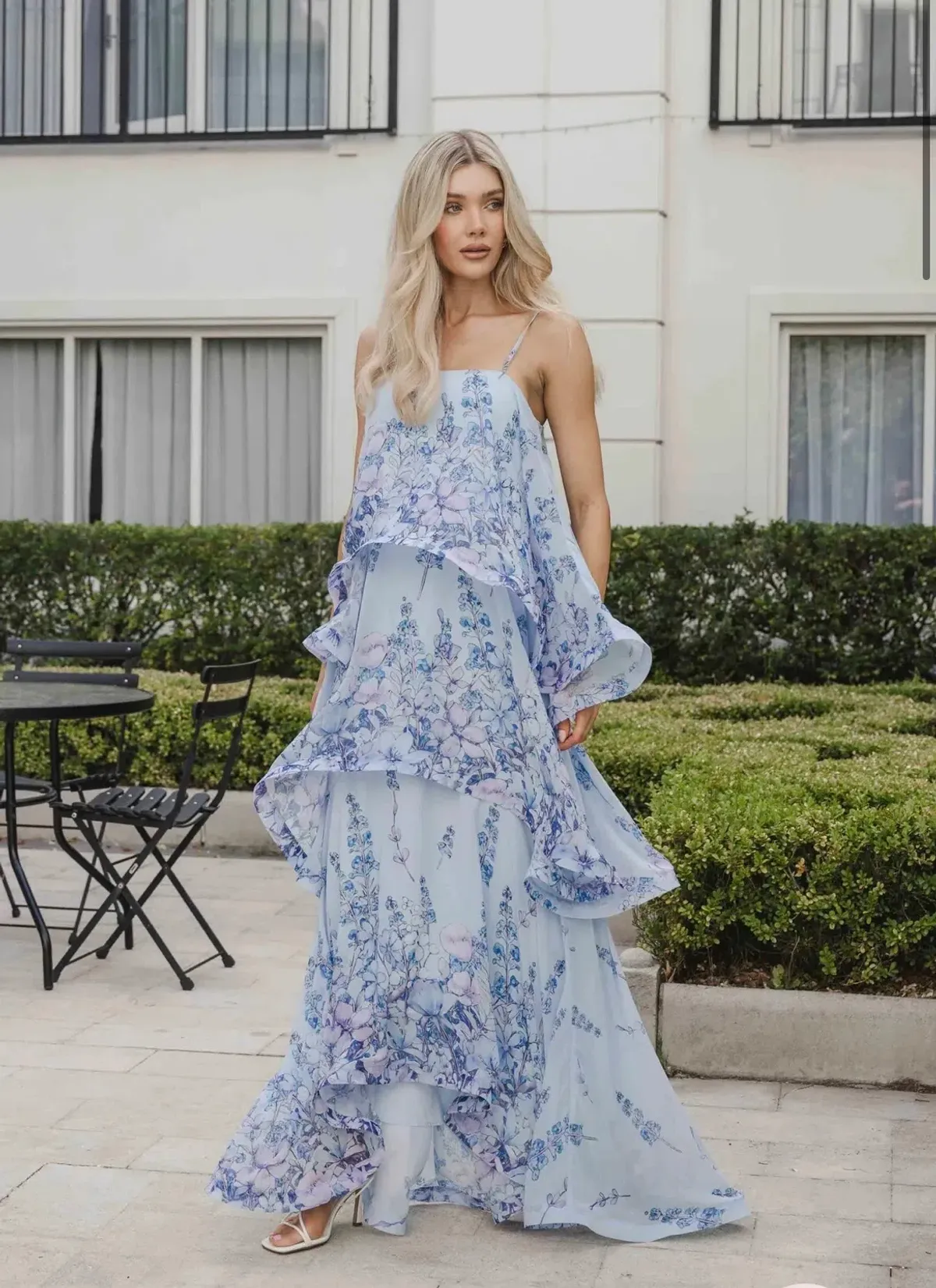 Elliatt - Armani Tiered Maxi in Baby Blue Floral Size S - Image 1