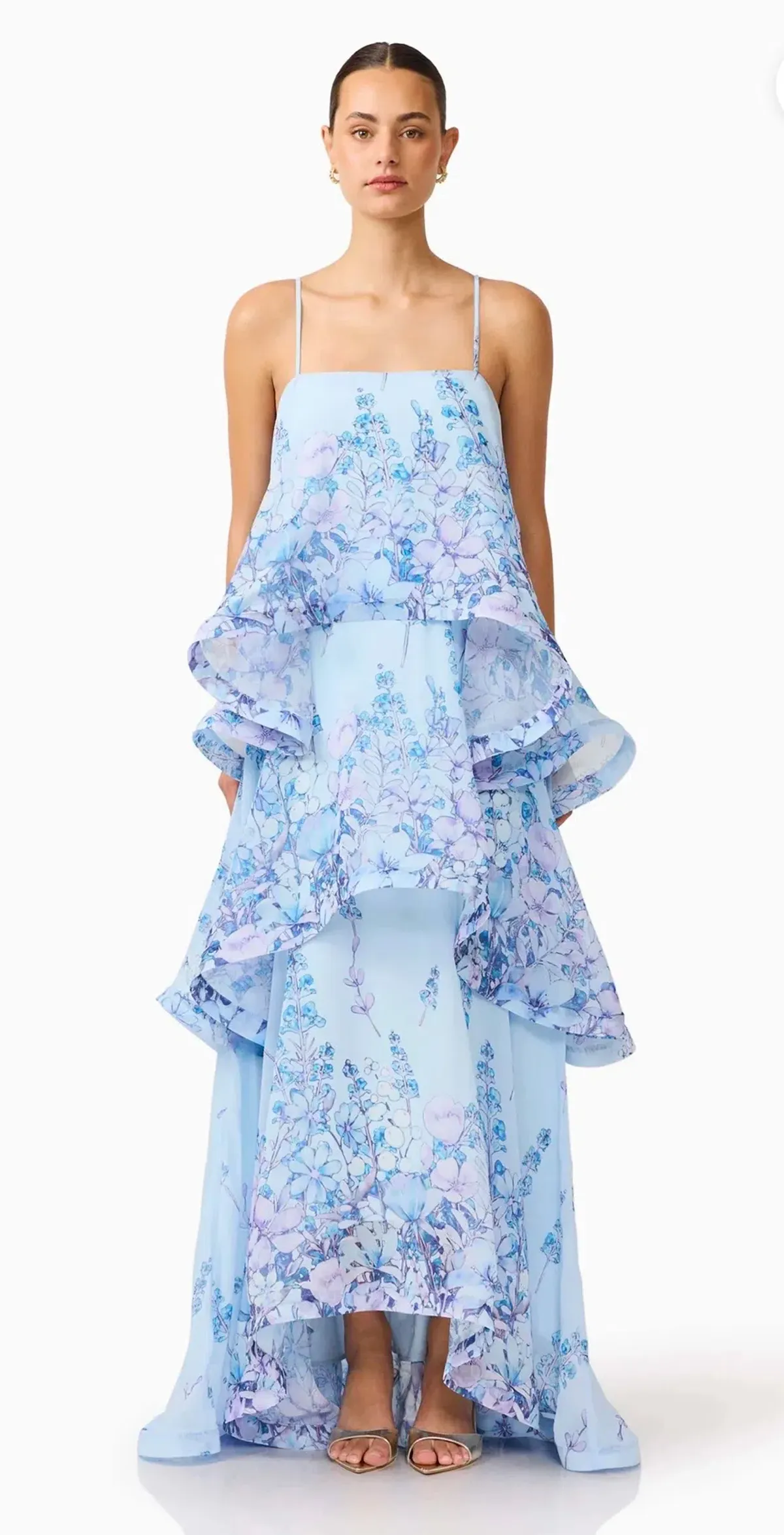 Elliatt - Armani Tiered Maxi in Baby Blue Floral Size S - Image 2