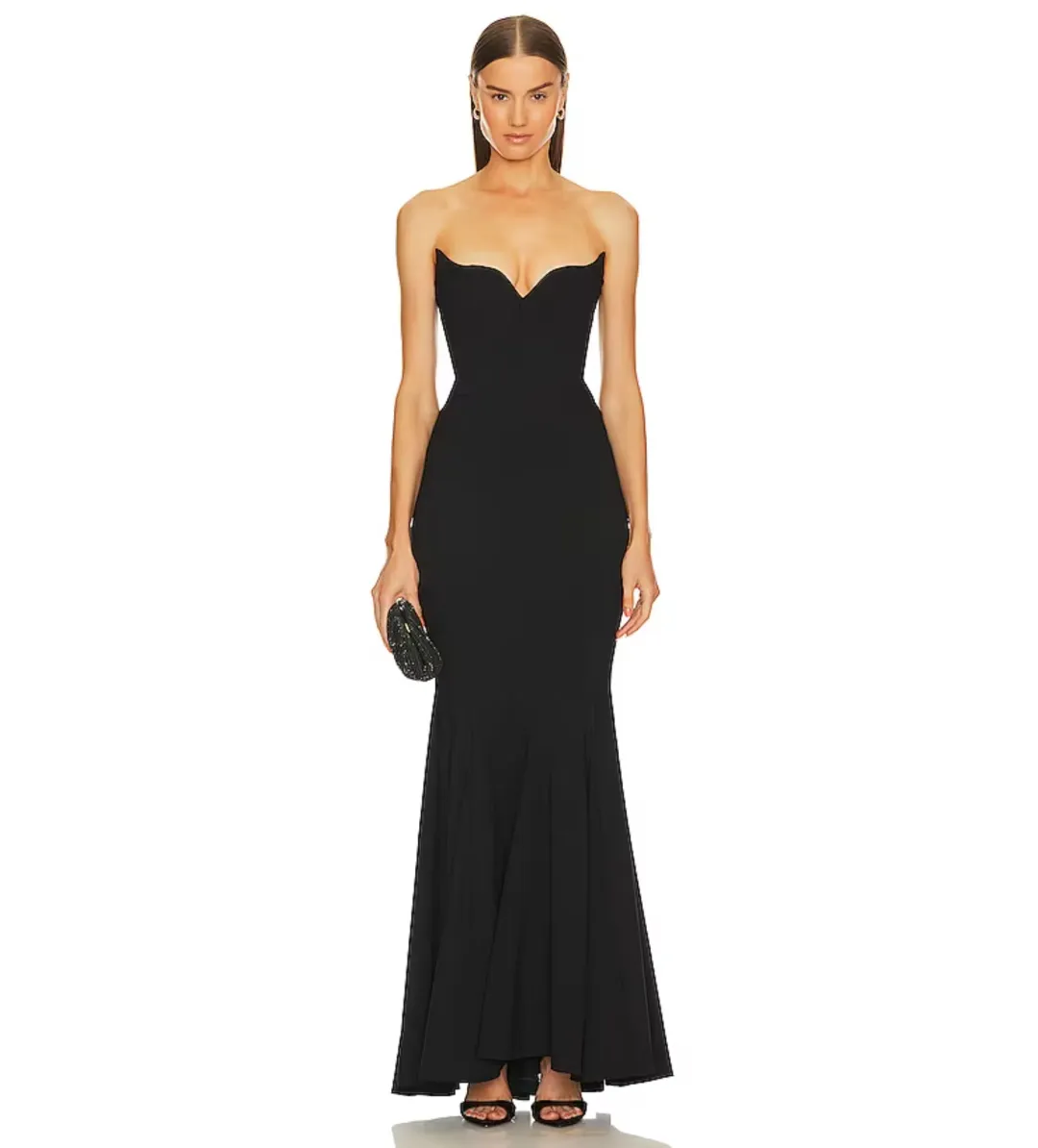 Michael Costello Billie Gown in Black Size S/AU8 for rent on The Volte - main image