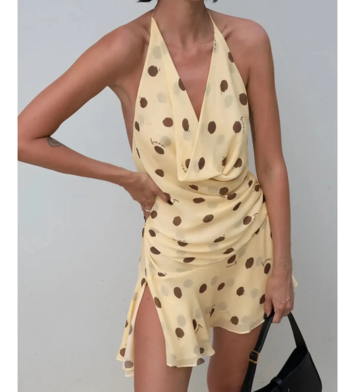 Benni Harlow Halter Mini Dress in Butterspot Size AU10 - Image 1