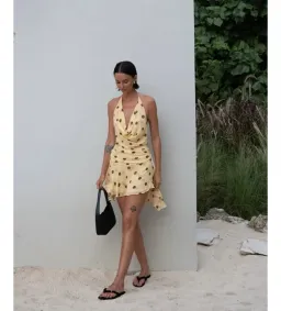 Benni Harlow Halter Mini Dress in Butterspot Size AU10 for rent on The Volte - image 2