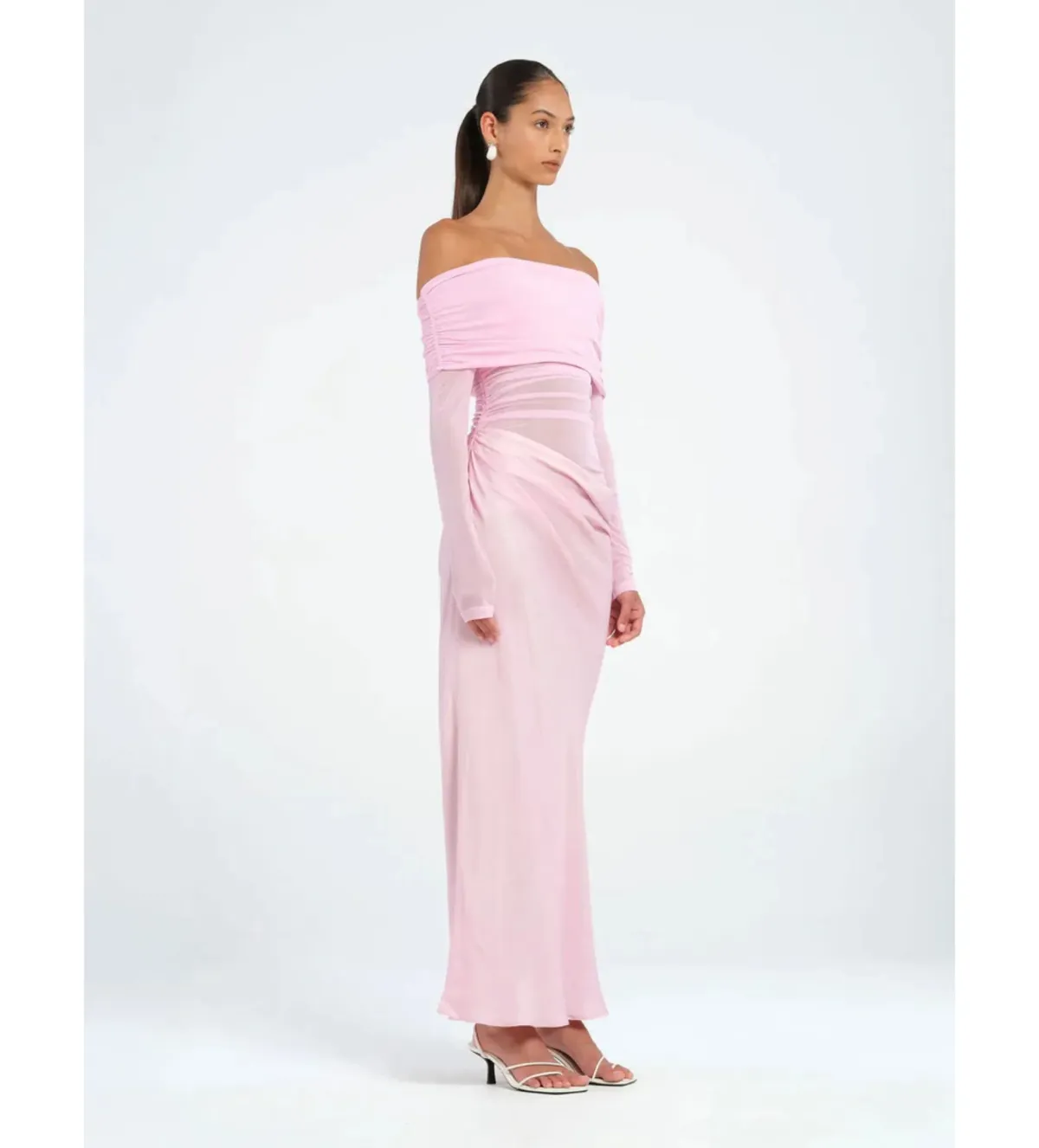 Benni Yasmin Off Shoulder Maxi Dress in Pink Size AU6 - Image 2