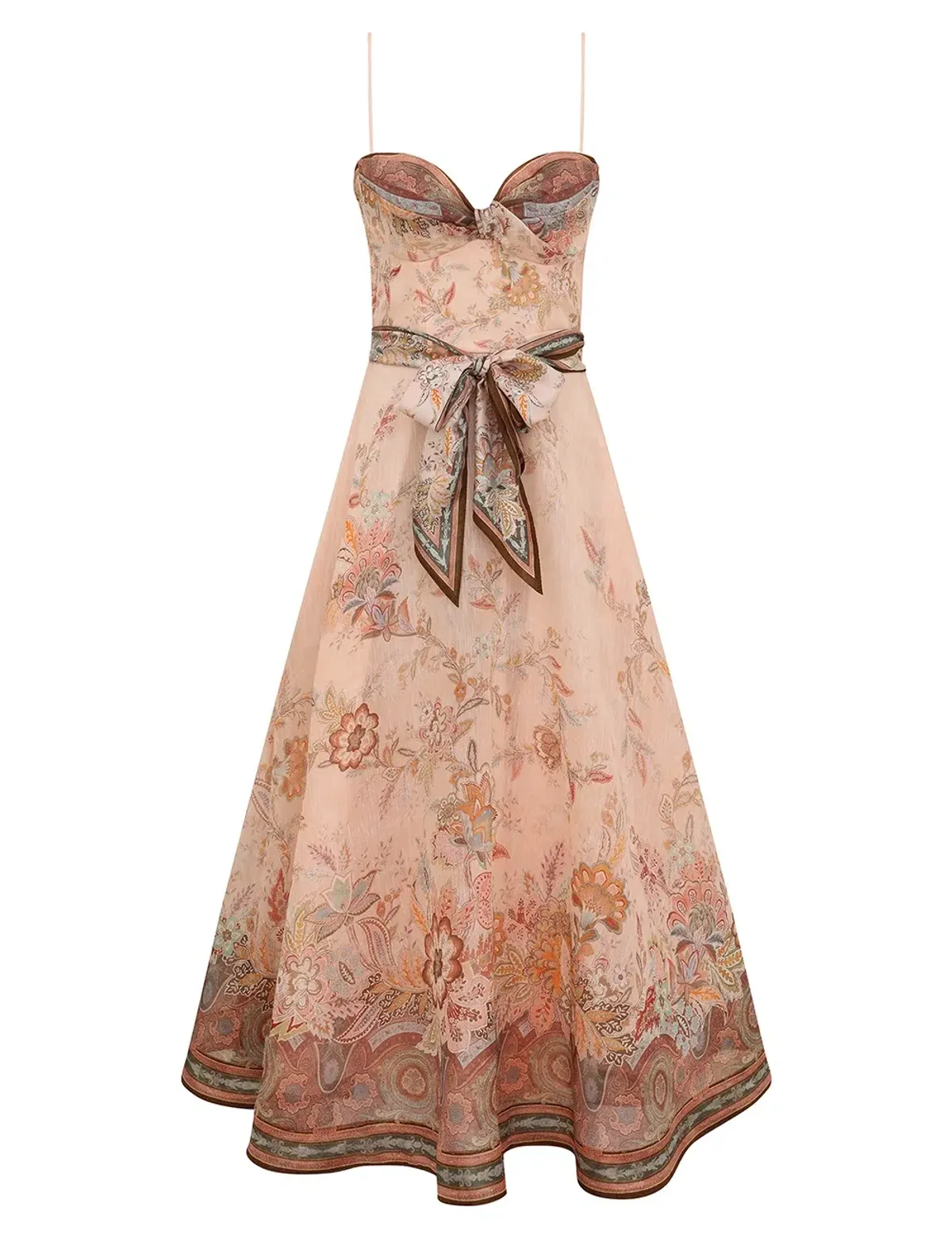 Zimmerman Alchemy Structured Midi Dress - Pink Paisley (Size 1/Size 8-10) - Image 1