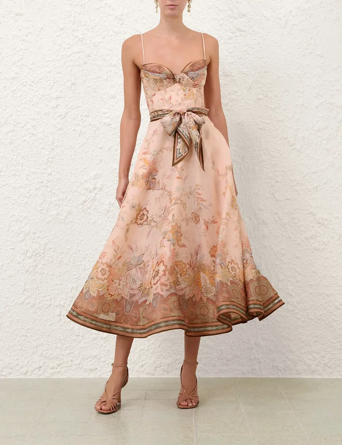 Zimmerman Alchemy Structured Midi Dress - Pink Paisley (Size 1/Size 8-10) - Image 2