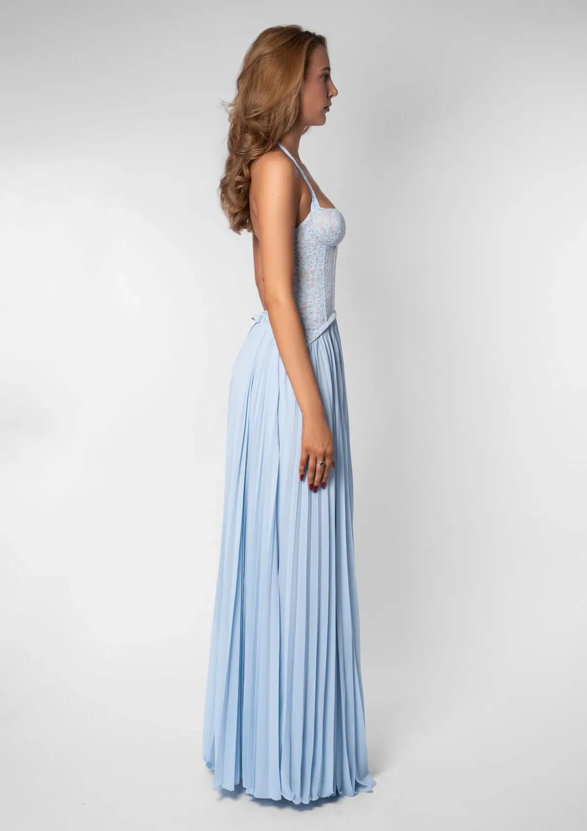 Fenity Gaia Halter Maxi Dress in Blue Size XS / AU 6 - Image 2