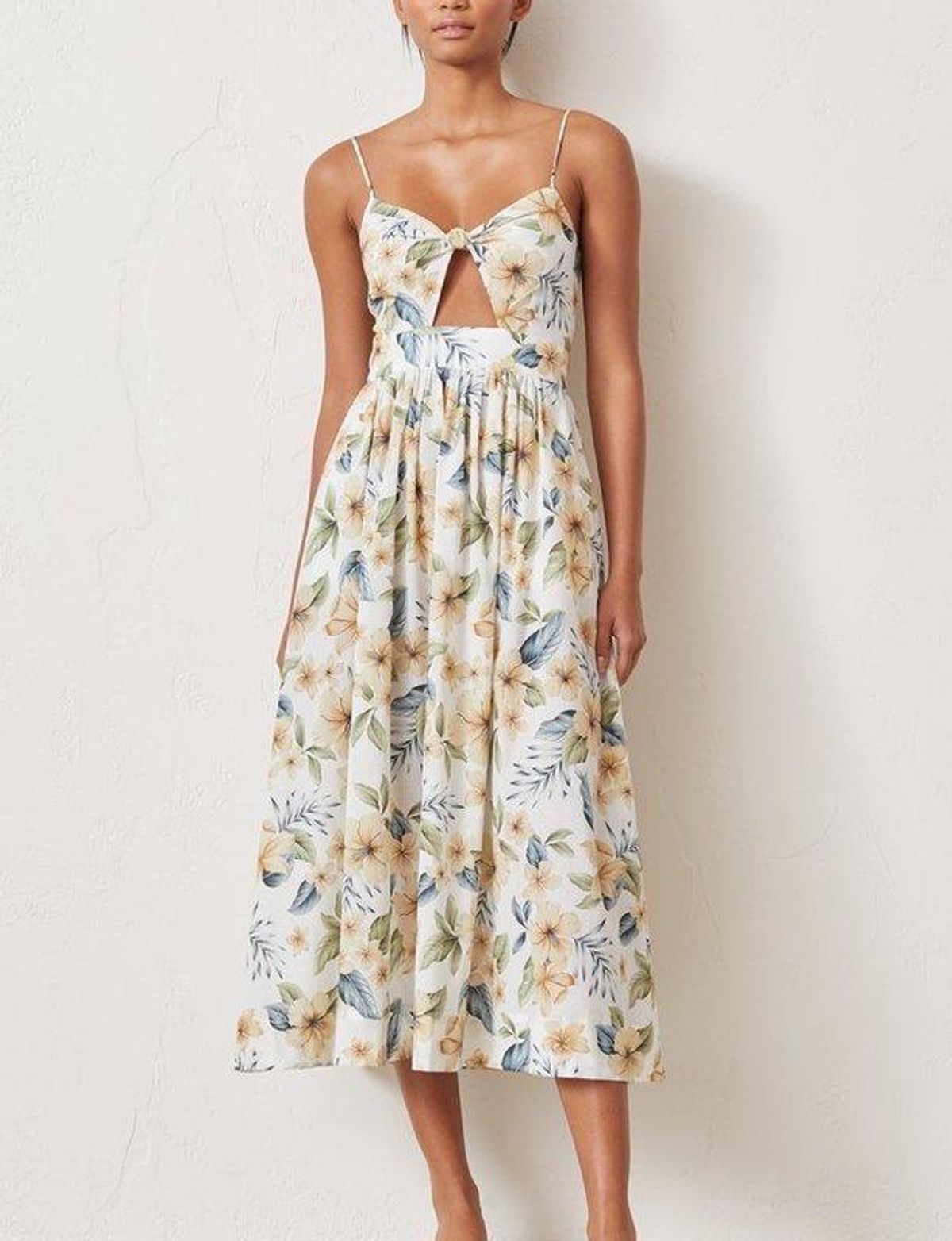 Bec & Bridge Fleurette Midi Dress | Floral Print | Size 8 for rent on The Volte - main image