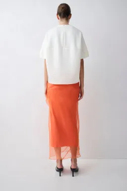 Bianca Spender Mandarin Organza Emulate Skirt Orange Size 12 for rent on The Volte - image 4