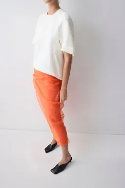 Bianca Spender Mandarin Organza Emulate Skirt Orange Size 12 for rent on The Volte - image 2
