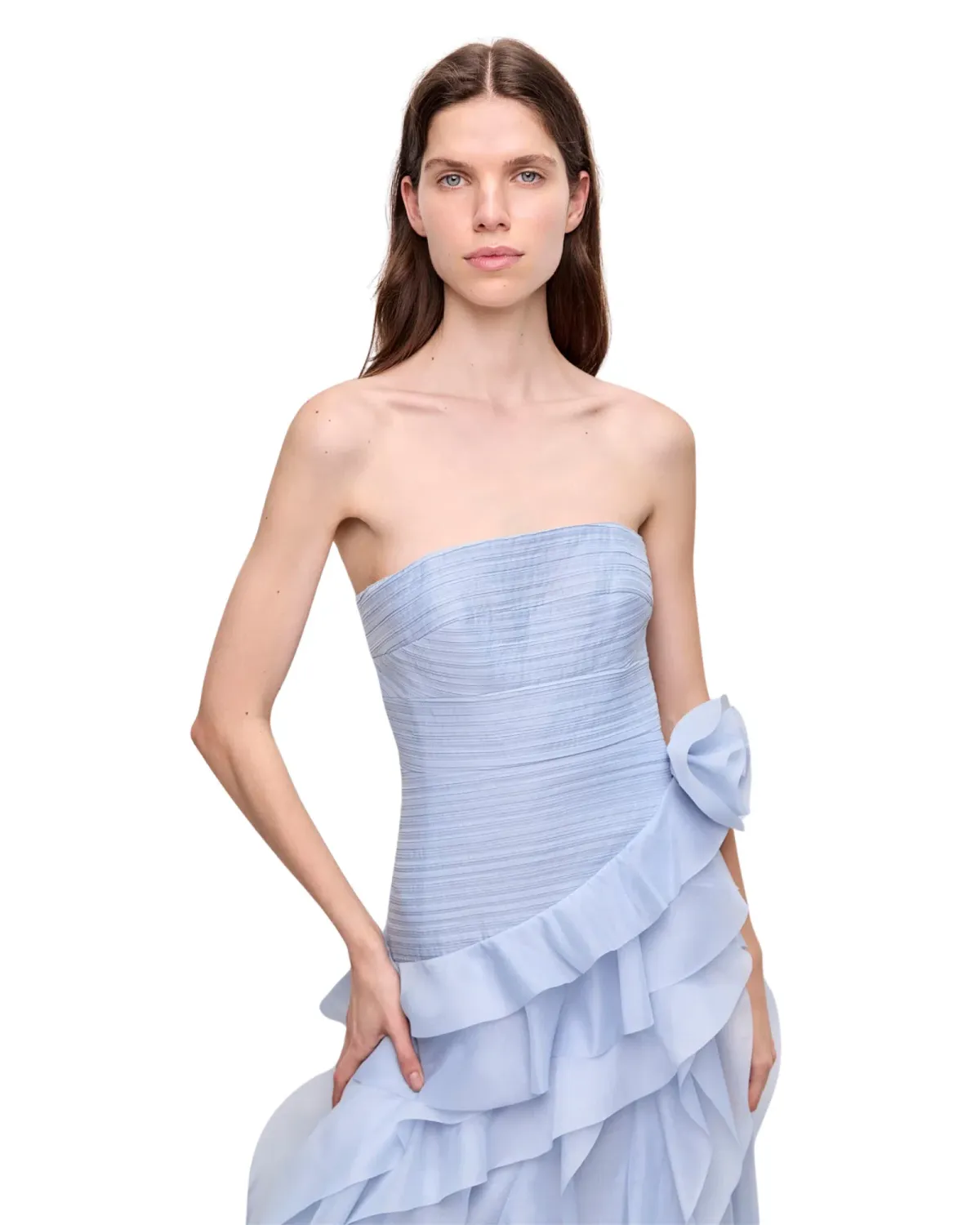Aje Canyon Gown Cloud Blue Size 10 - Image 3