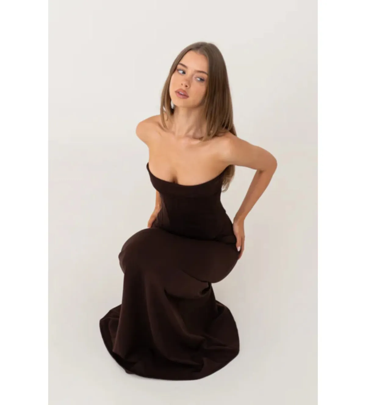 Hntr The Label Louie Gown in Brown Size XS/AU6 - Image 2