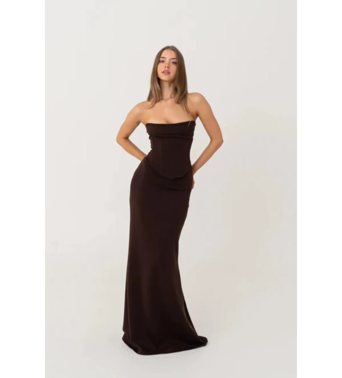 Hntr The Label Louie Gown in Brown Size S/AU8 - Image 1