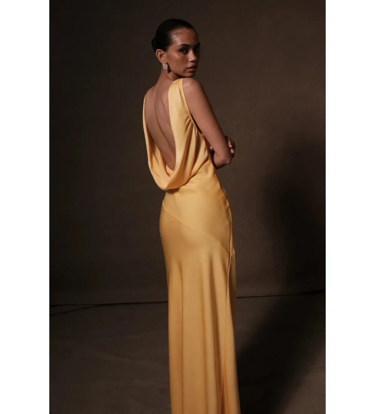 Meshki Nadia Satin Maxi Dress in Lemon Size S/AU8 - Image 2