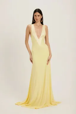 ancegria, Rosa Gown, Lemon, maxi, size 6 for rent on The Volte - image 1