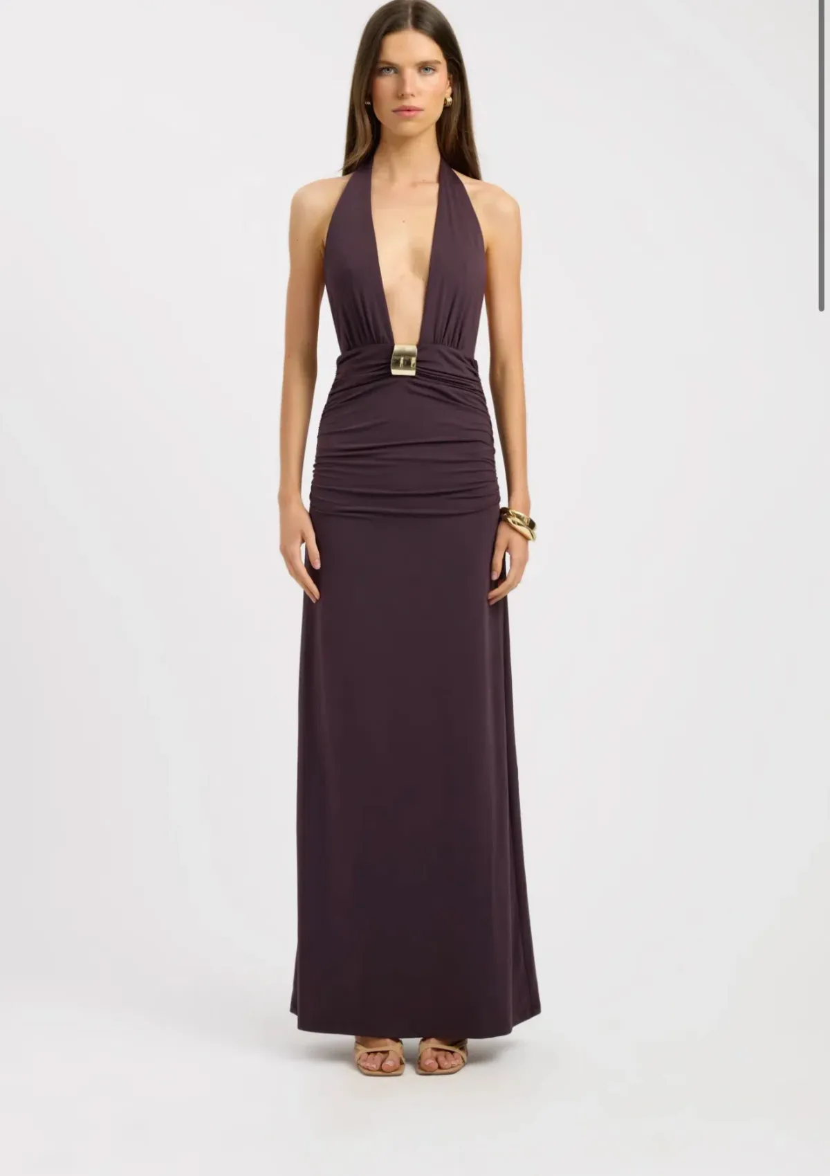 Kookai Elari Maxi Dress Cocoa US2 AU6 - Image 1