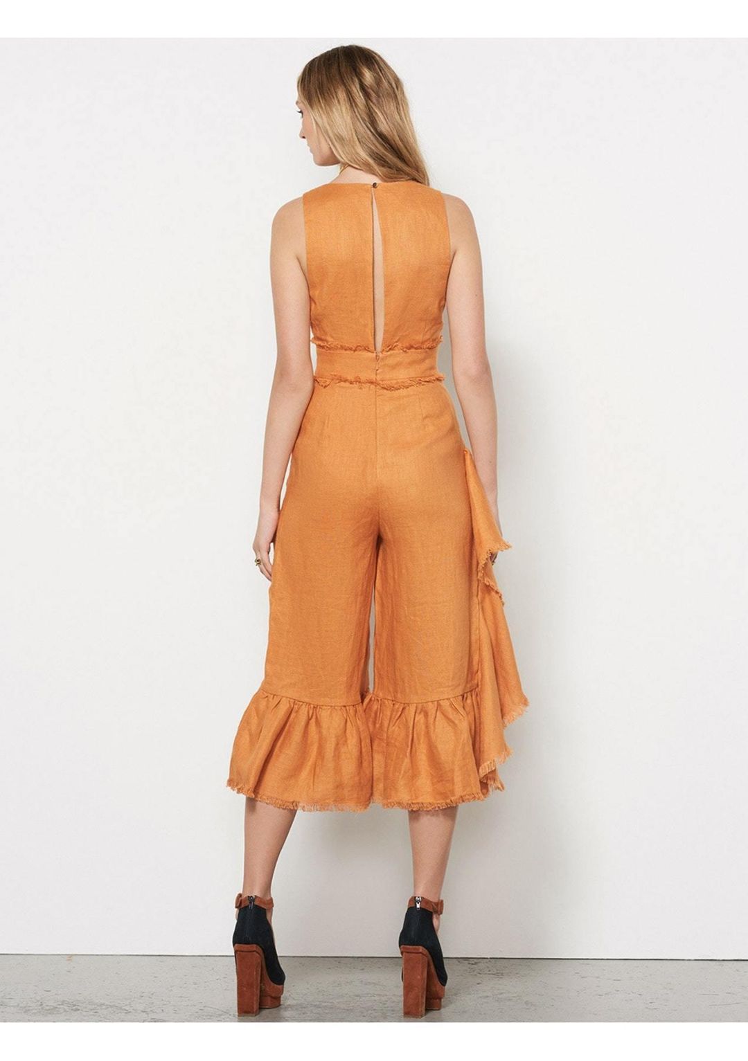 Stevie May Roosevelt Jumpsuit - Caramel for rent on The Volte - main image