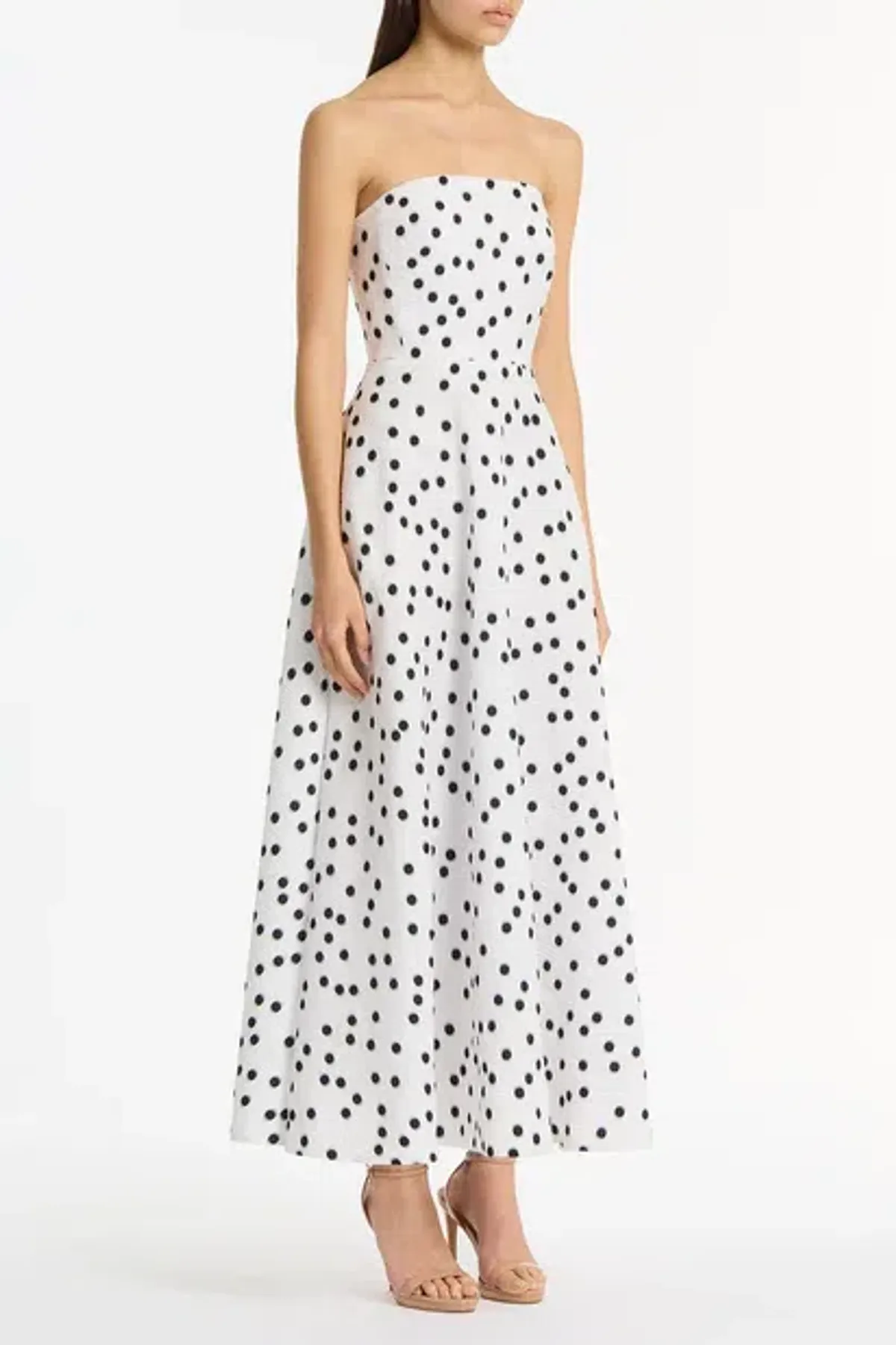 Jacquard A-Line Strapless Gown by Carla Zampatti Size 8 - Image 2