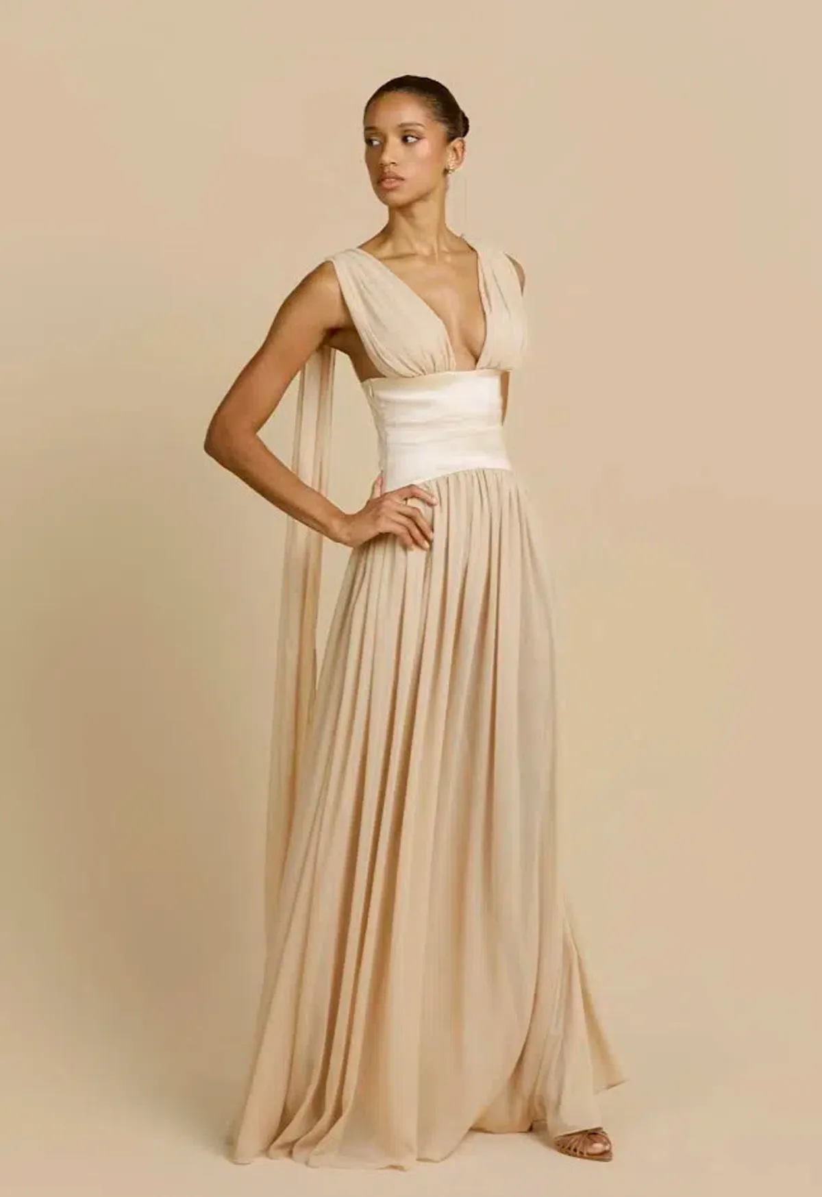 New ARCINA ORI Ramona Dress in Champagne - Size L / 12 AU Formal Gown - Image 1